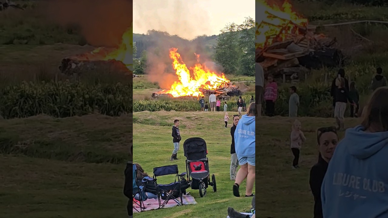 New Zealand village life - a bonfire while we wait for the fireworks