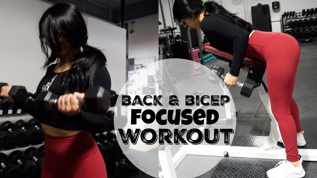 BACK & BICEP INSTRUCTIONAL FOCUSED WORKOUT | Toronto Vlog