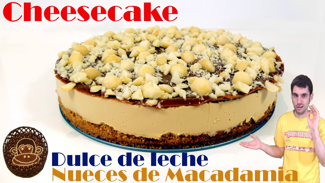 CHEESECAKE de DULCE de LECHE con NUECES de MACAMIA, 😍😋 TARTA o PASTEL SIN HORNO. Receta # 188