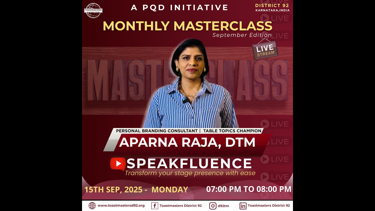 Monthly Masterclass: September Edition with Aparna Raja