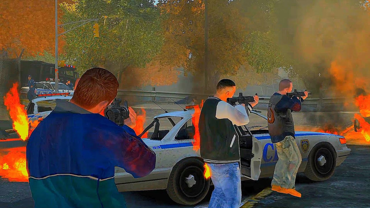 GTA 4: Niko, Johnny & Luis 6-Star Rampage and Explosive Police Chase - Epic Escape - # 37