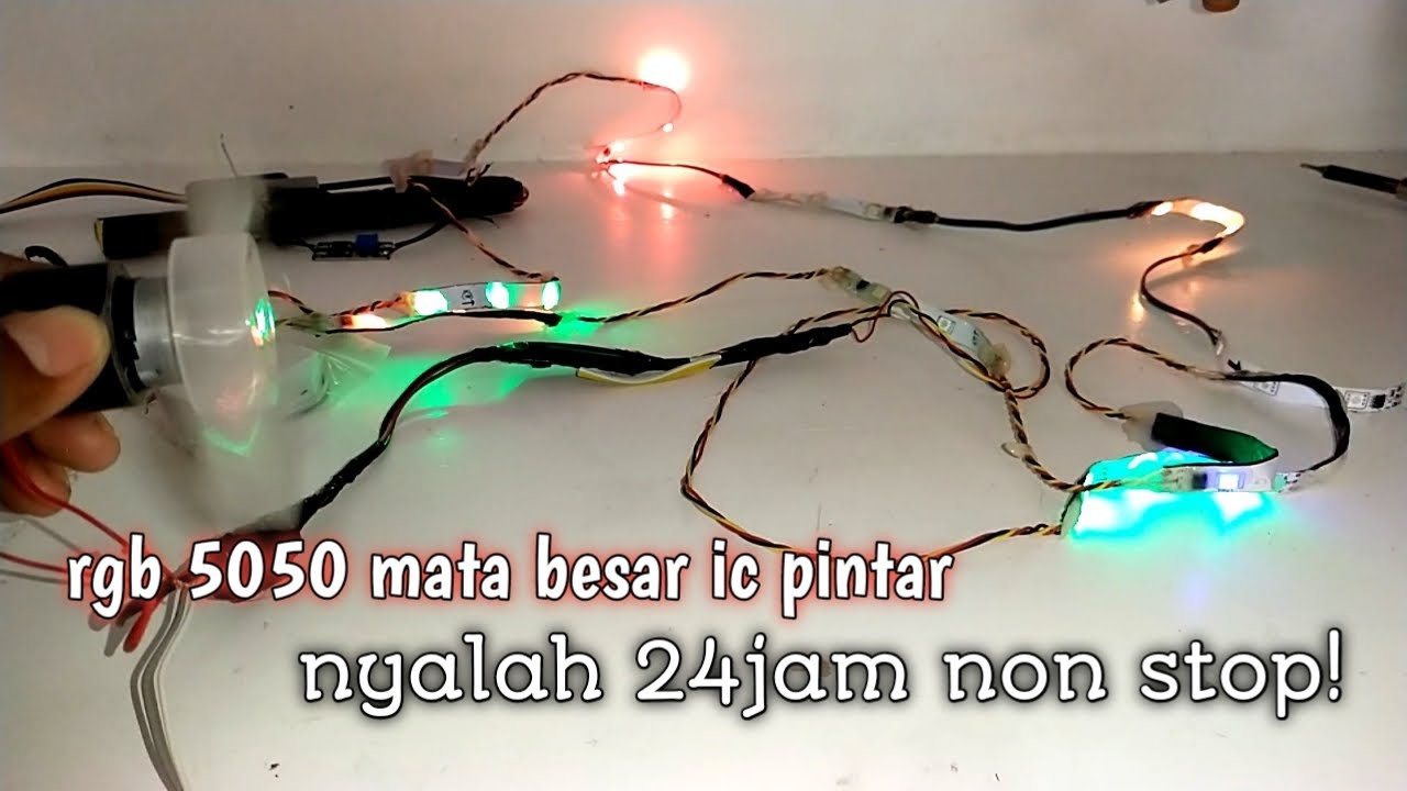 cara membuat lampu layangan rgb mata besar 5050,nyalah hanya dengan dinamo ( tutorial )