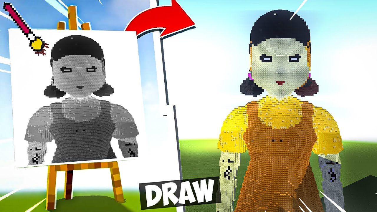 Minecraft, NOOB Vs PRO Drawing Build Competition in Minecraft || Minecraft Mods | Minecraft gameplay