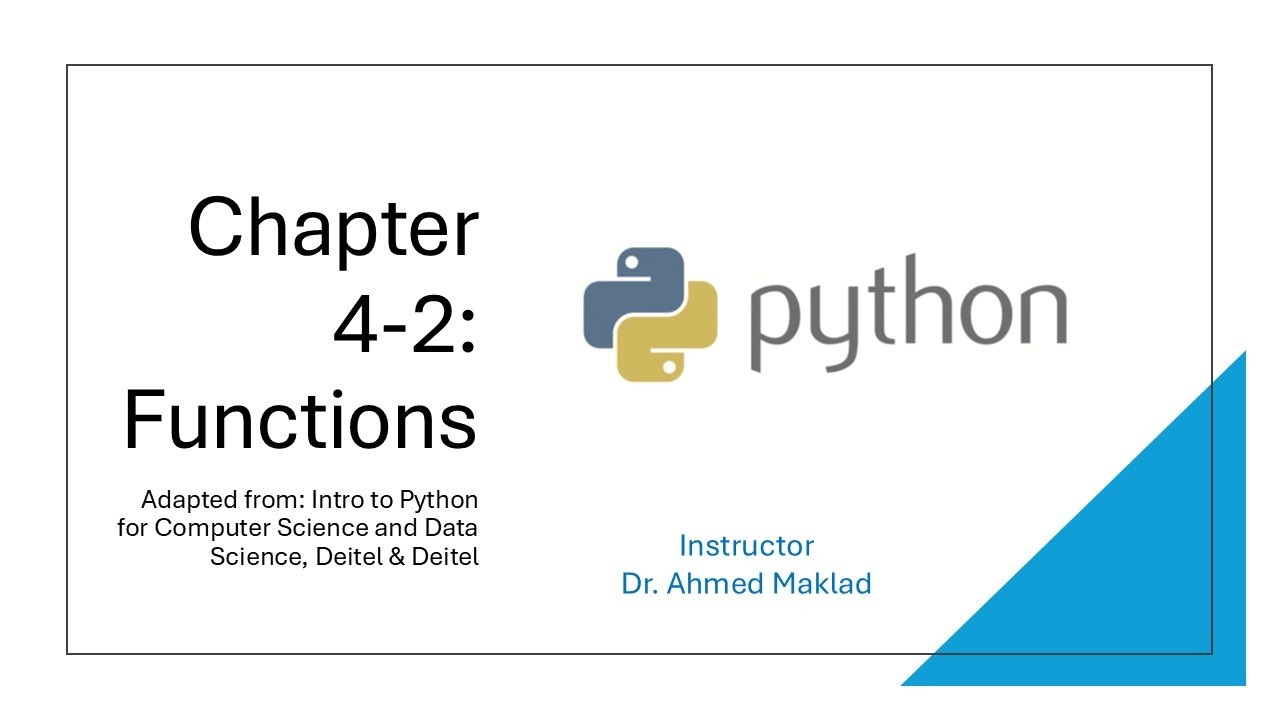 AI Programming: Ch4 – Functions in Python (Lecture 2)