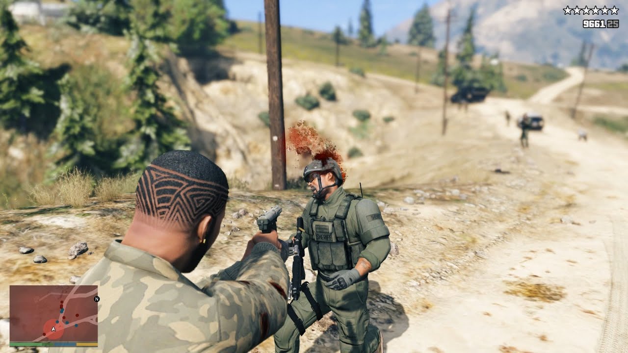 GTA 5 - Franklin vs. Aztecas + Crazy Shootout + 10 Star Escape (RDE 4.1.2)