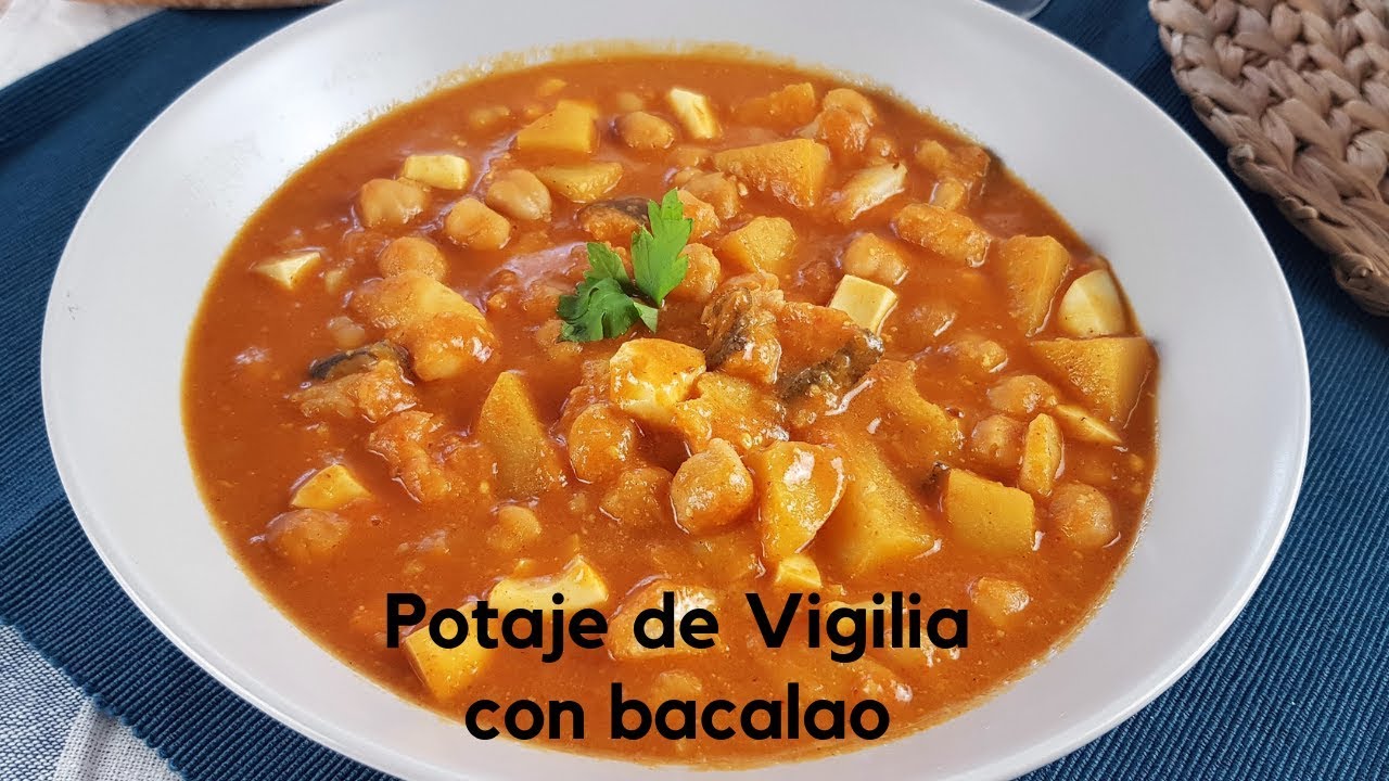 POTAJE DE VIGILIA CON BACALAO (potaje de cuaresma) (Garbanzos con bacalao)