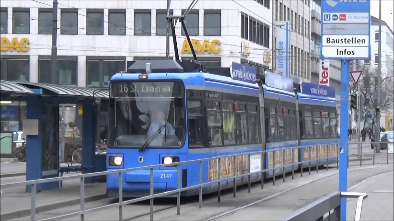 Tramvaje v Mnichově / Straßenbahnen in München 14.3.2015