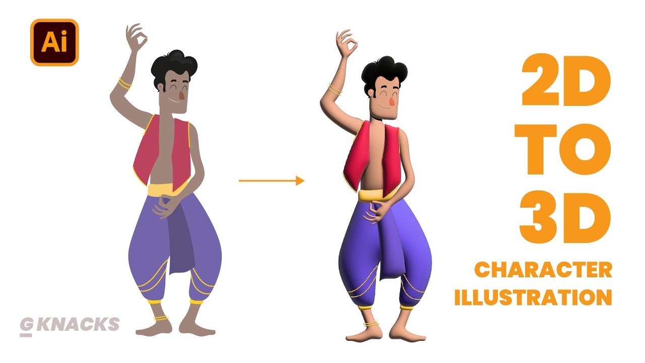 2D to 3D Character Illustration in Adobe Illustrator