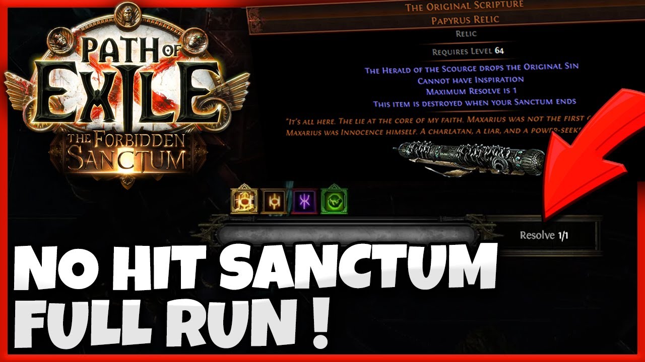 [POE 3.20] NO HIT CHALLENGE - FULL RUN - ORIGINAL SIN / ORIGINAL SCRIPTURE COMMENTARY | SANCTUM