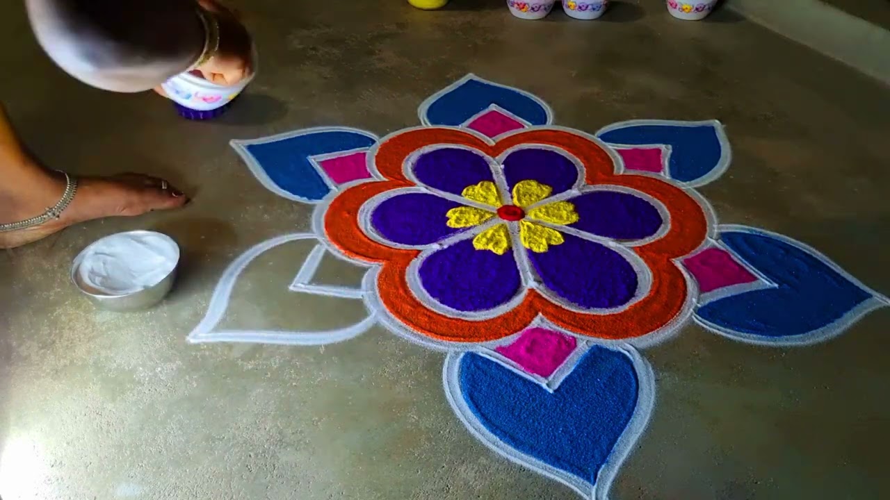 Bhoki pongal 🌻3*2 diyamuggulu  🌻 rangolidesigns 🌻thai Pongal special 🌻mattu pongal flowers