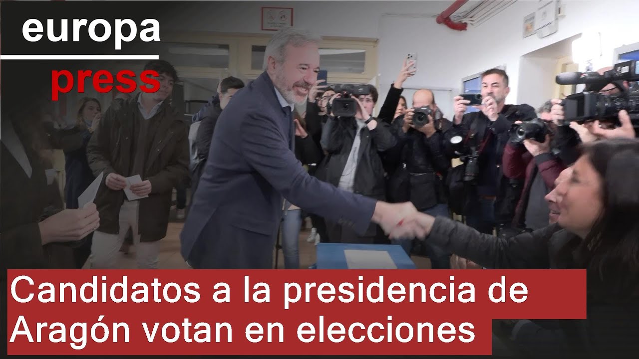 Los candidatos a la presidencia de Aragón ejercen su derecho al voto