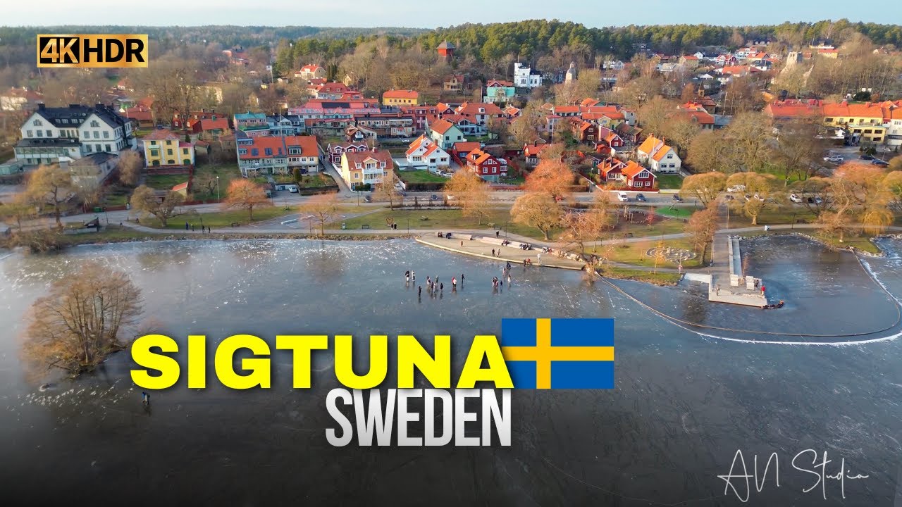 Winter Walk in Sweden Sigtuna City |4K Resolution HDR|