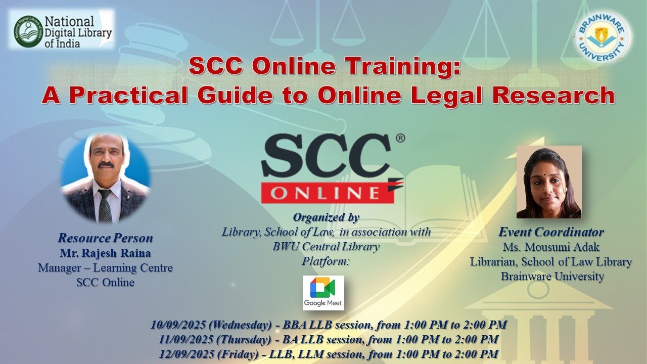SCC Online Training: A Practical Guide to Online Legal Research