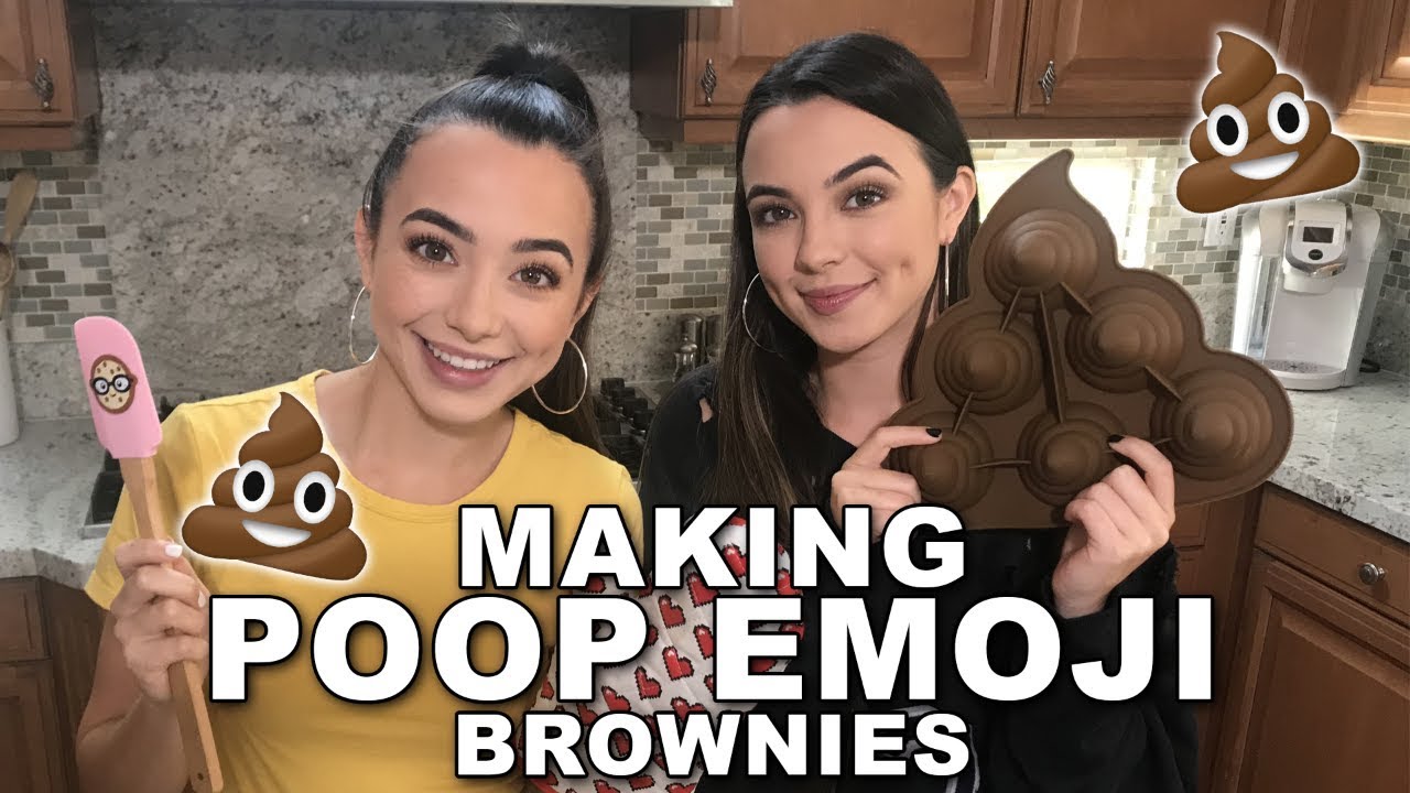 Making Poop Emoji Brownies - Merrell Twins Live