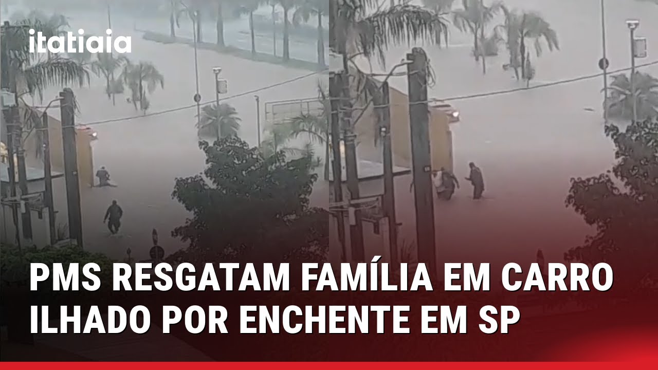 PMS RESGATAM FAMÍLIA QUE TEVE VEÍCULO ARRASTADO POR ENXURRADA EM SP