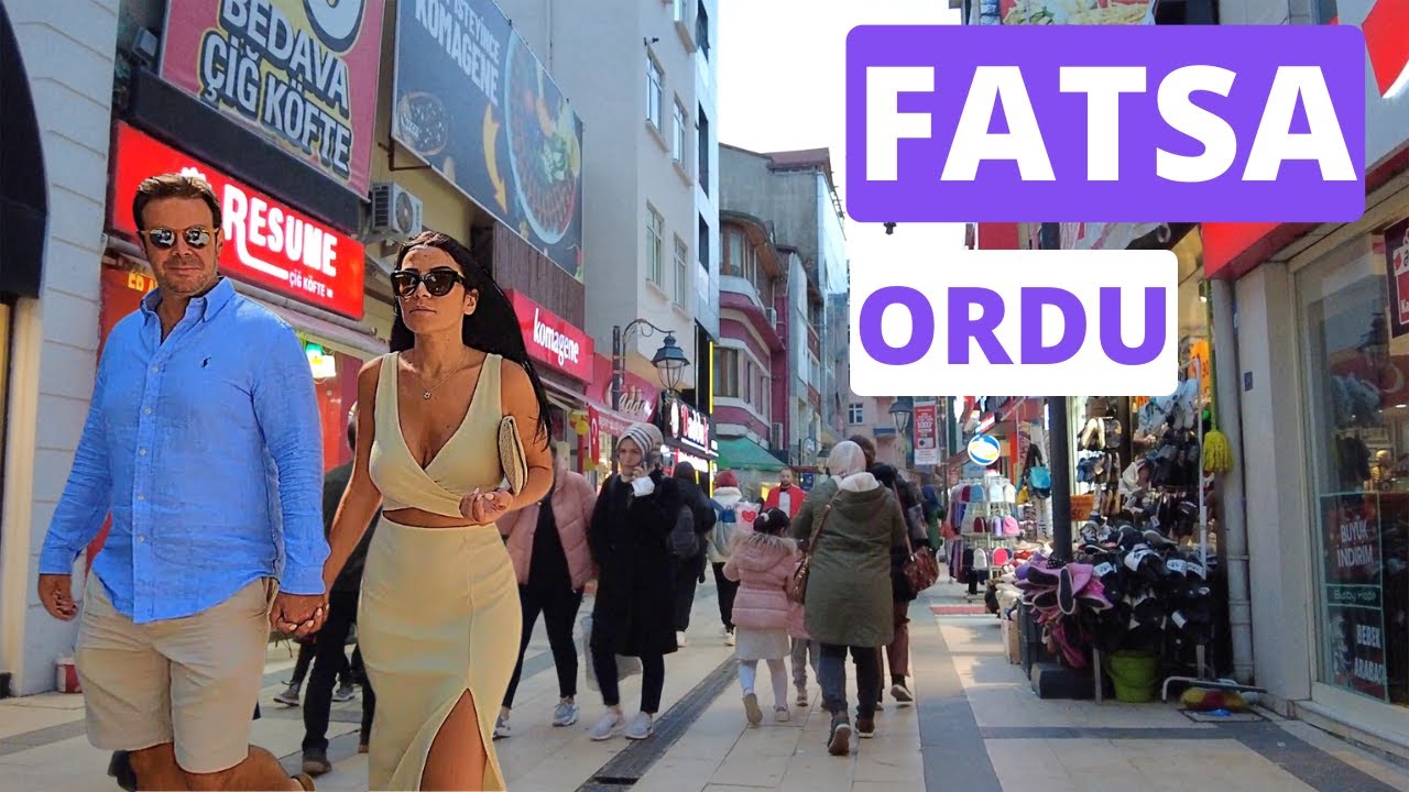 ORDU Fatsa Şehir Turu | Fatsa Merkezden Renkli Manzaralar | TURKEY-FATSA WALK