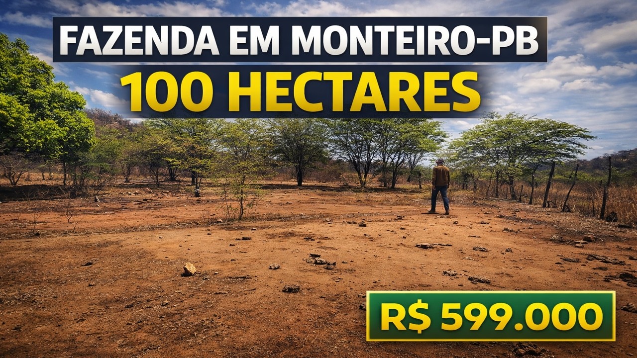 Sítio em Monteiro PB, Medindo 100 hectares, Valor R$ 599.000,00