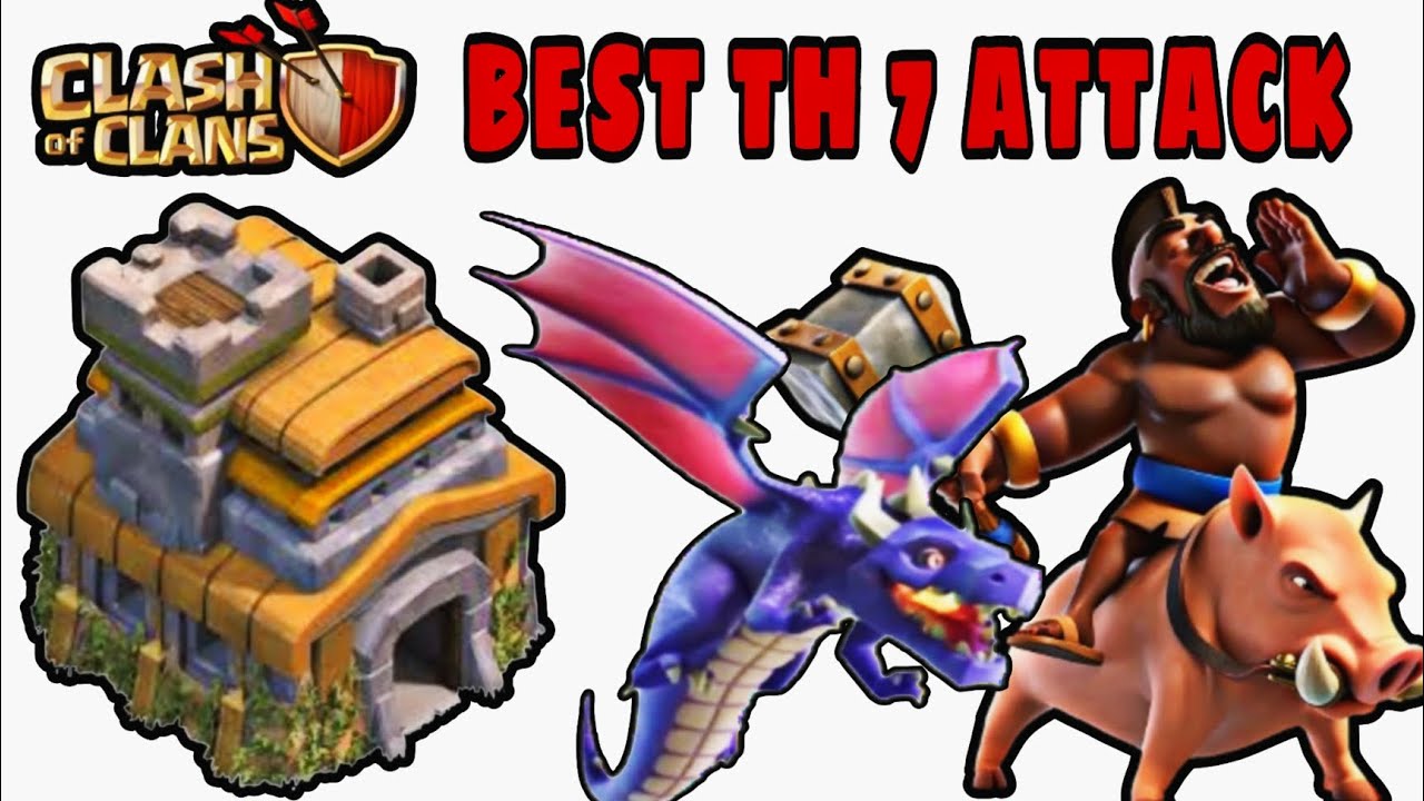 NO HEROES NO CC TROOPS ONLY HOGS AND DRAGONS TH7 ATTACK STRATEGY FOR  2024