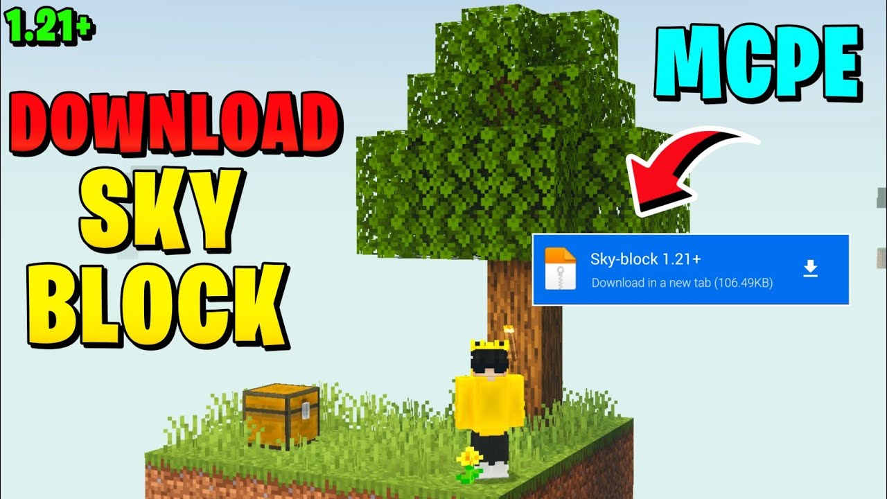 Sky-block Map Download For Minecraft PE 1.21+