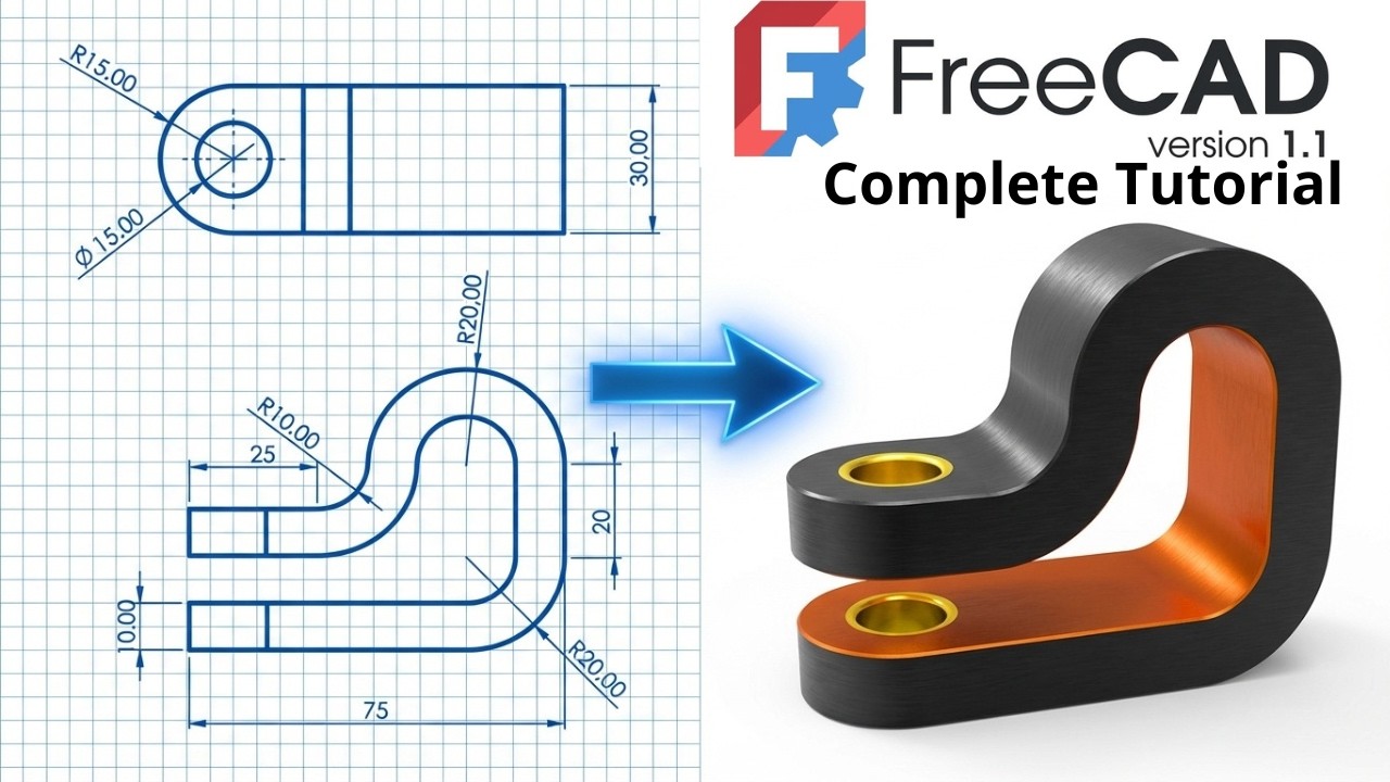 FreeCAD 1.1  Tutorial for Beginner - Boolean Operation