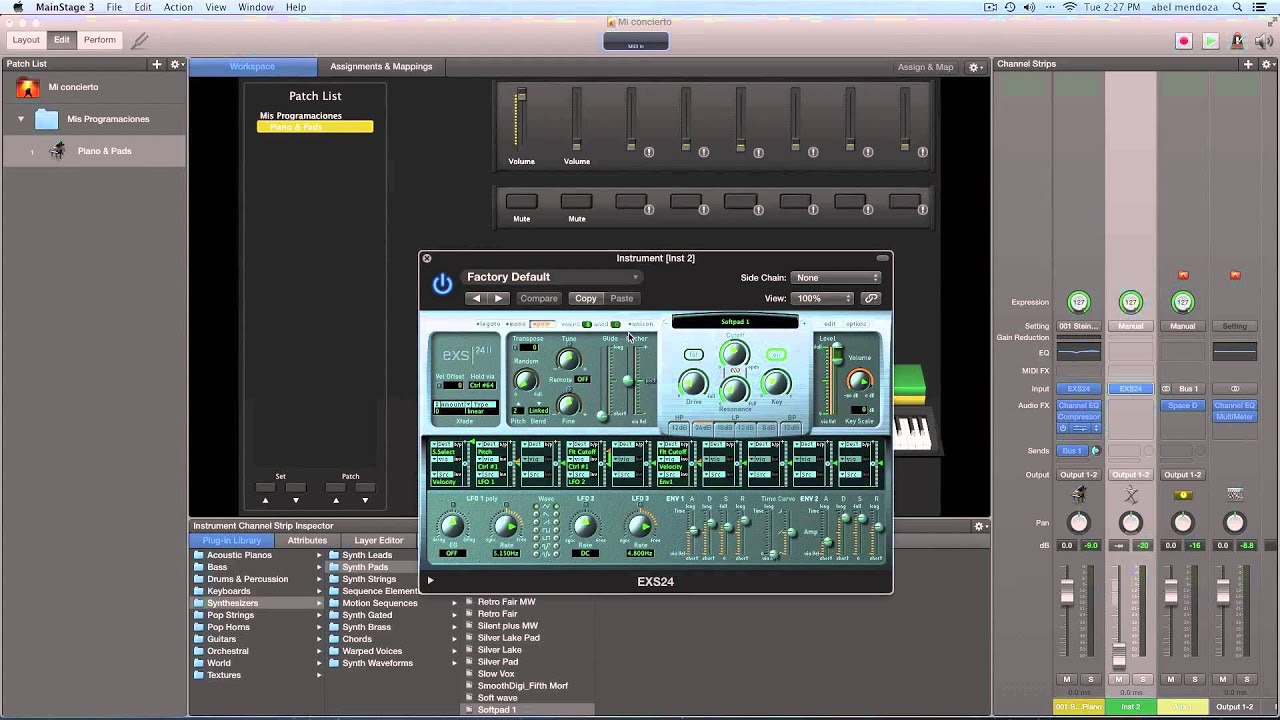 MainStage 3 - Tutorial - Creando Un Sonido De Piano & Pad (Worship)