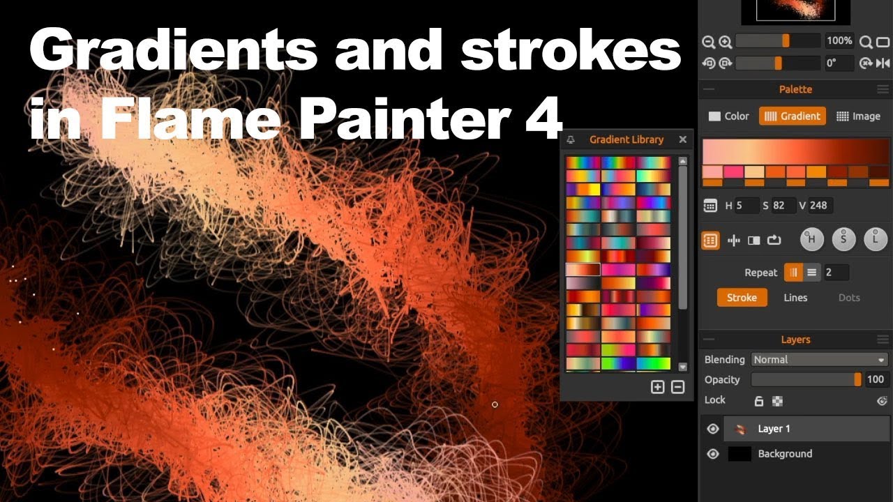 Flame Painter : Gradients and stroke settings tutorial