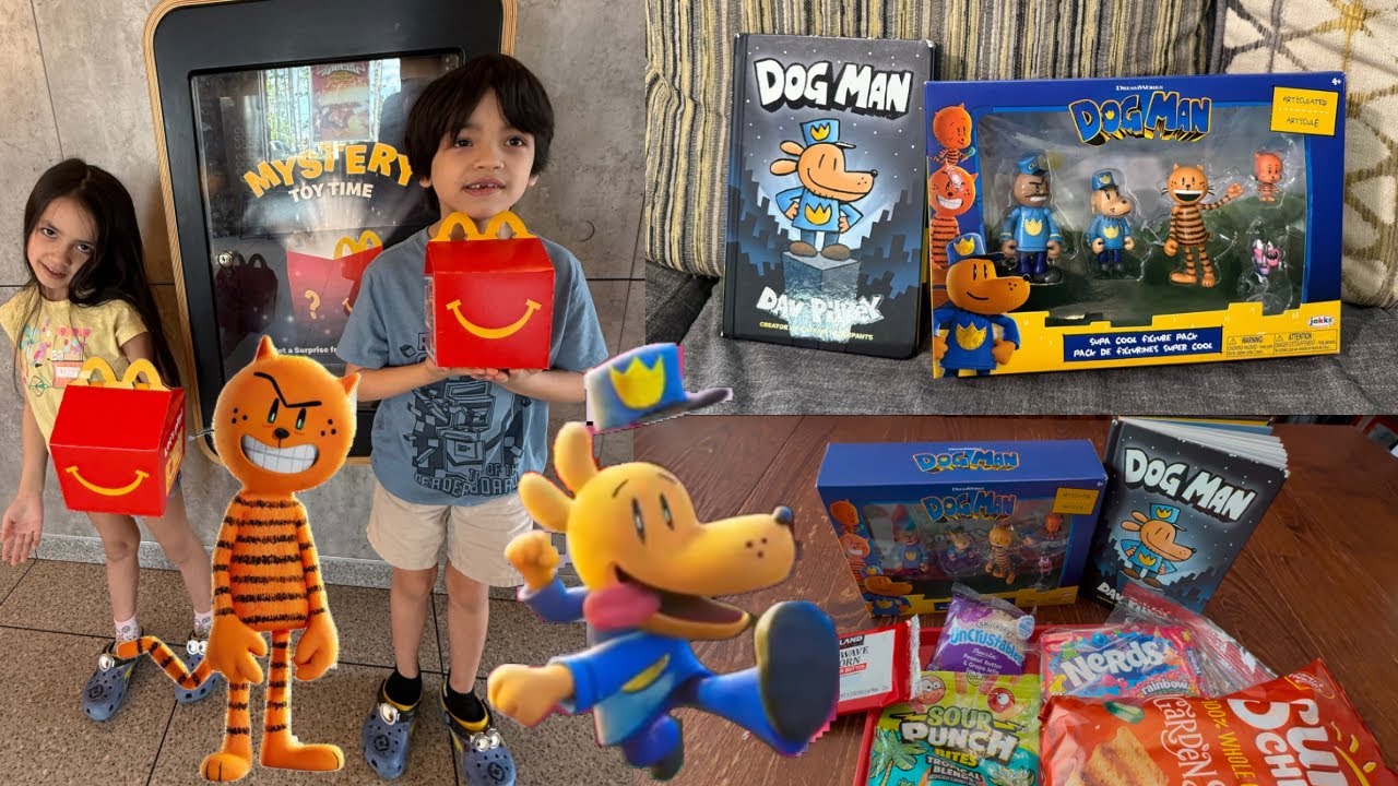 Dog Man Movie Watch Party + McDonald’s Mystery Happy Meal Toys!