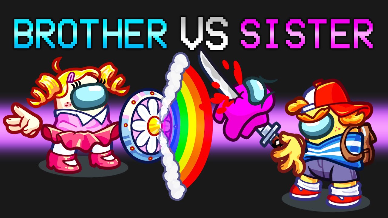 Я играю в мод BROTHER VS SISTER в Among Us.