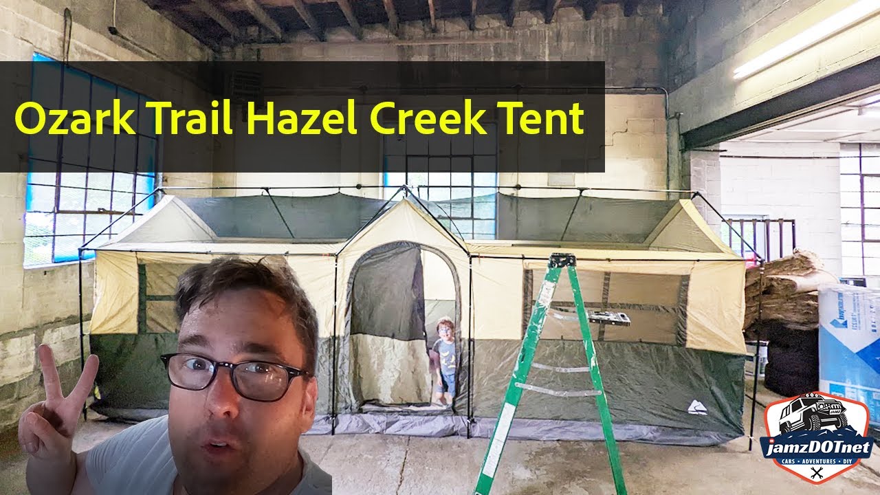 Палатка-домик Ozark Trail Hazel Creek на 12 человек — покадровая съемка и более длительная устано...