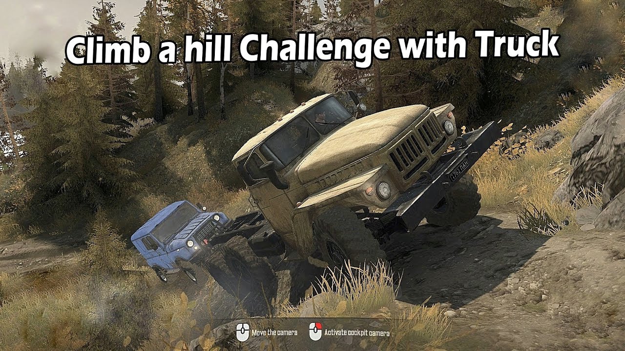 Spintires Mudrunner: Climb a Hill challenge with truck instead of UAZ