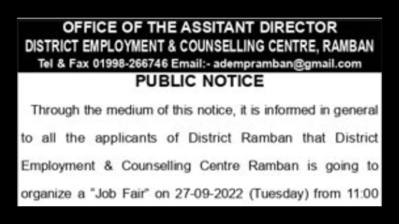 Placement Drive // Job Fair // DECC Ramban