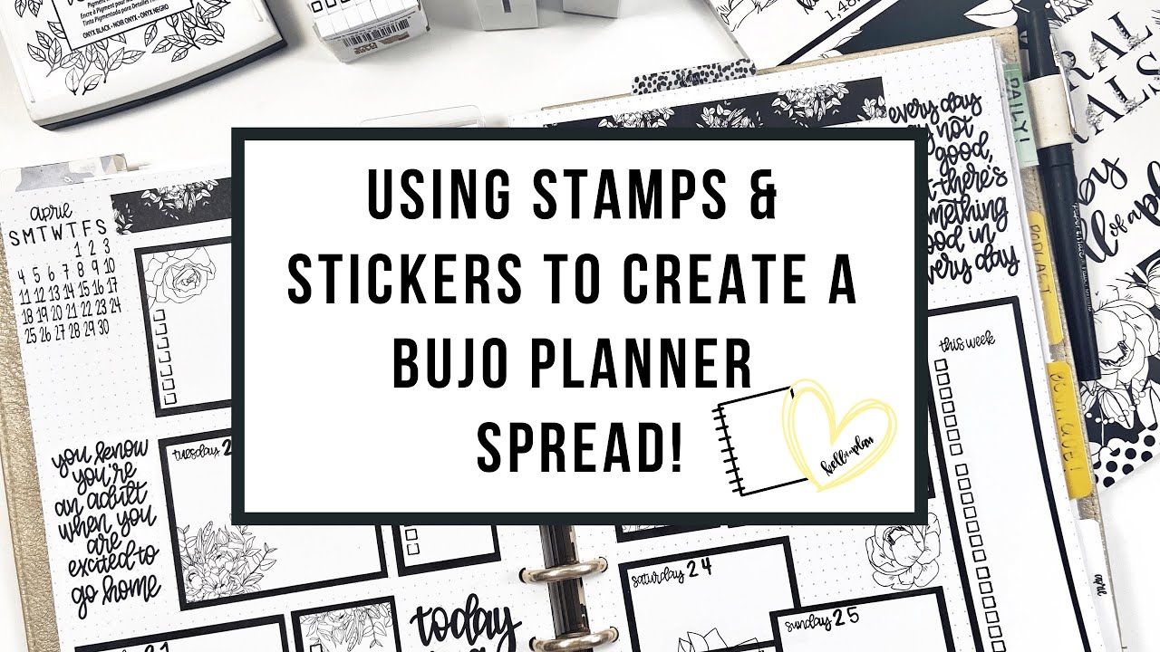 Using Stamps + Stickers to Create a BuJo Spread