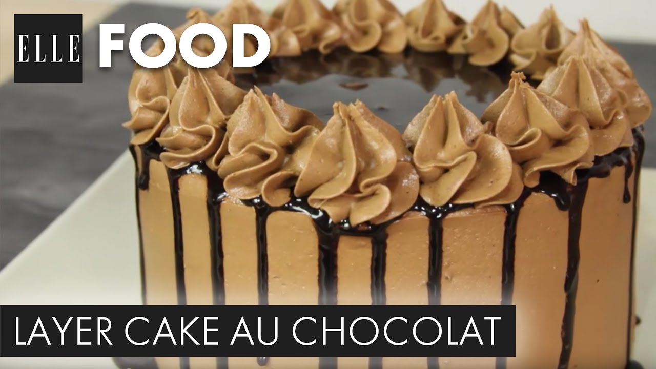 Recette : Layer cake au chocolat (avec L&rsquo;atelier de Roxane)┃ELLE Cuisine