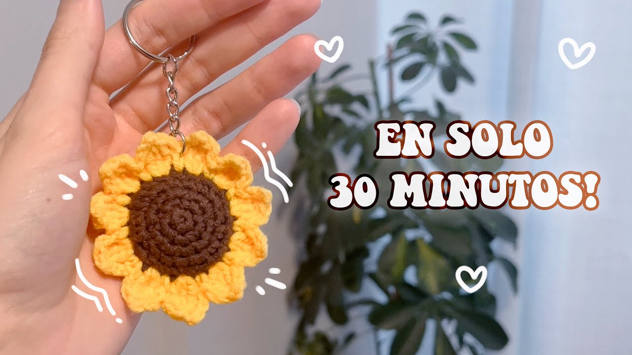 Llavero de Crochet con Forma de Girasol | Fácil y Rápido | Tutorial Paso a Paso