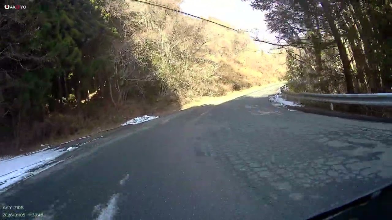カブで走る１月の県道２２号線やばいよ