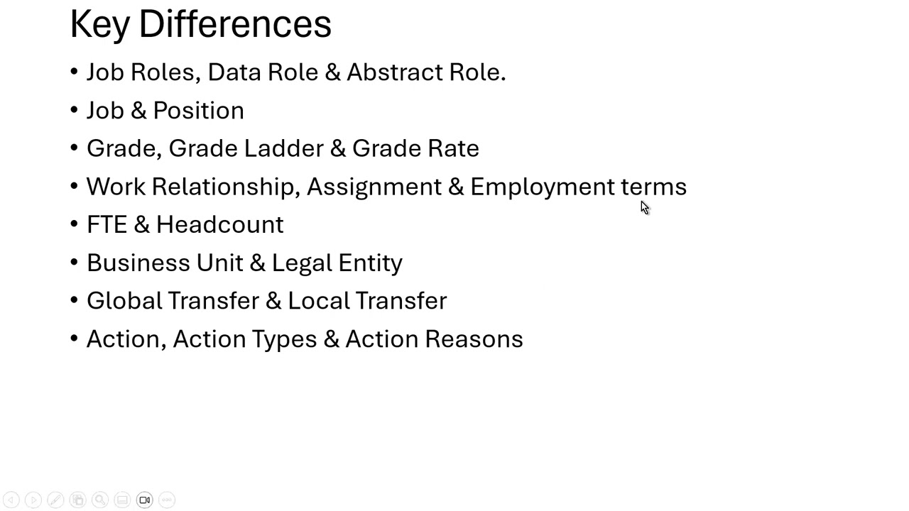Oracle HCM - Key concepts and its differences