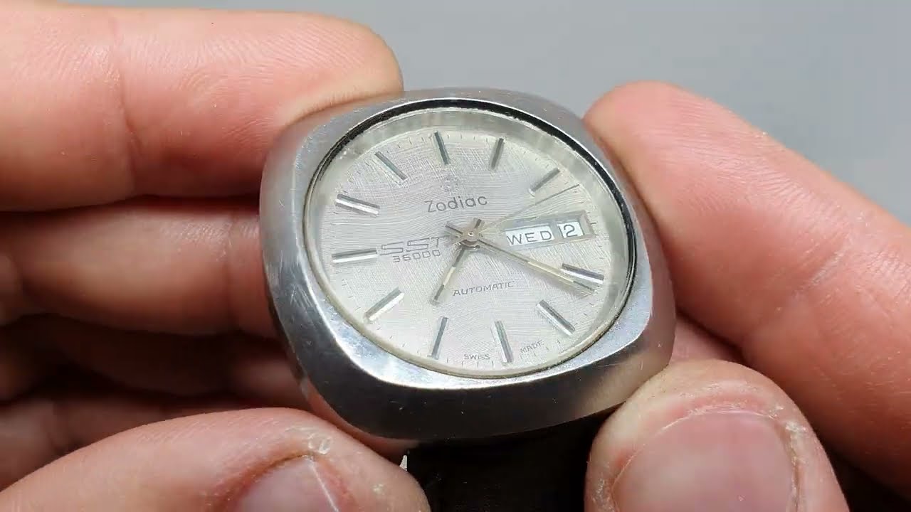 vintage gents ZODIAC SST 36000 Automatic watch ref 862-965 cal 86