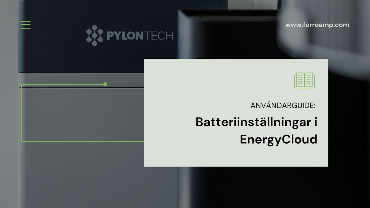 Användarguide:  Batteriinställningar i EnergyCloud