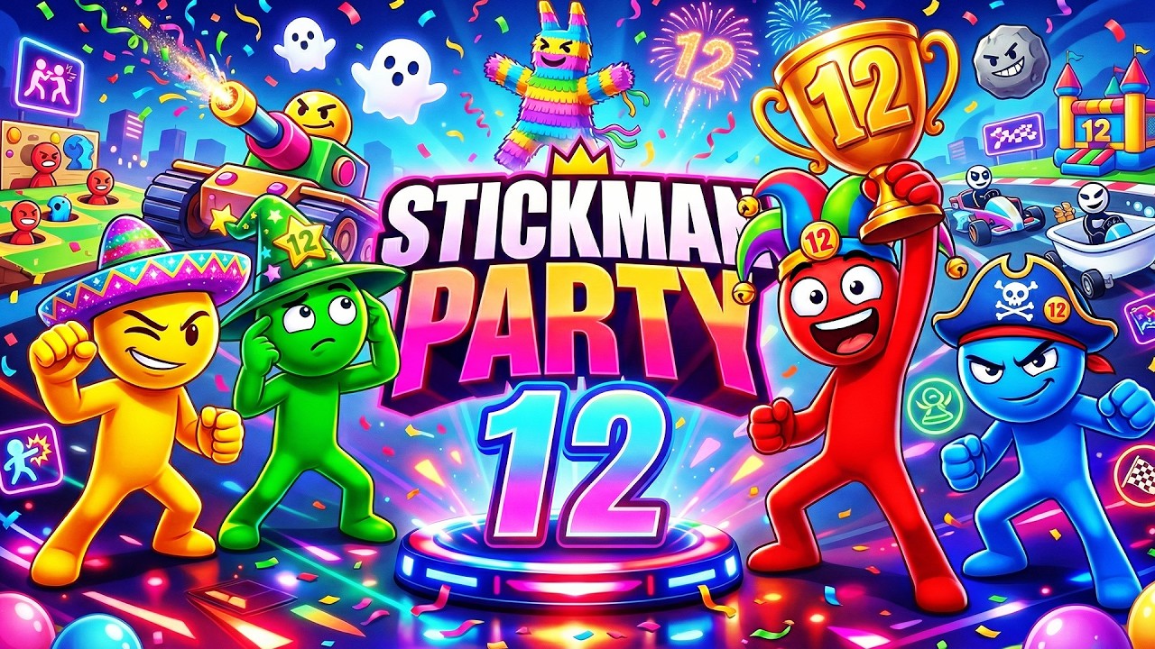 Stickman Party Tournament Mode 1234 Players Mini Games Update part 12