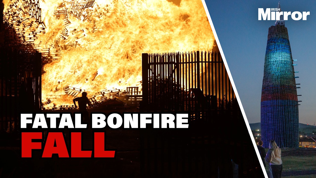 Man dies after horror fall from towering Eleventh Night bonfire in Belfast