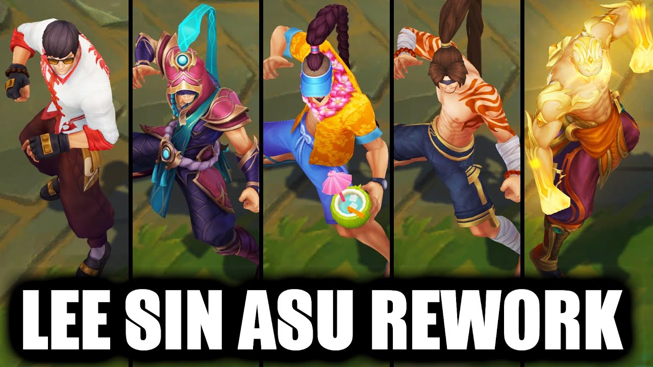All Lee Sin Skins Spotlight ASU Rework 2024 (League of Legends)