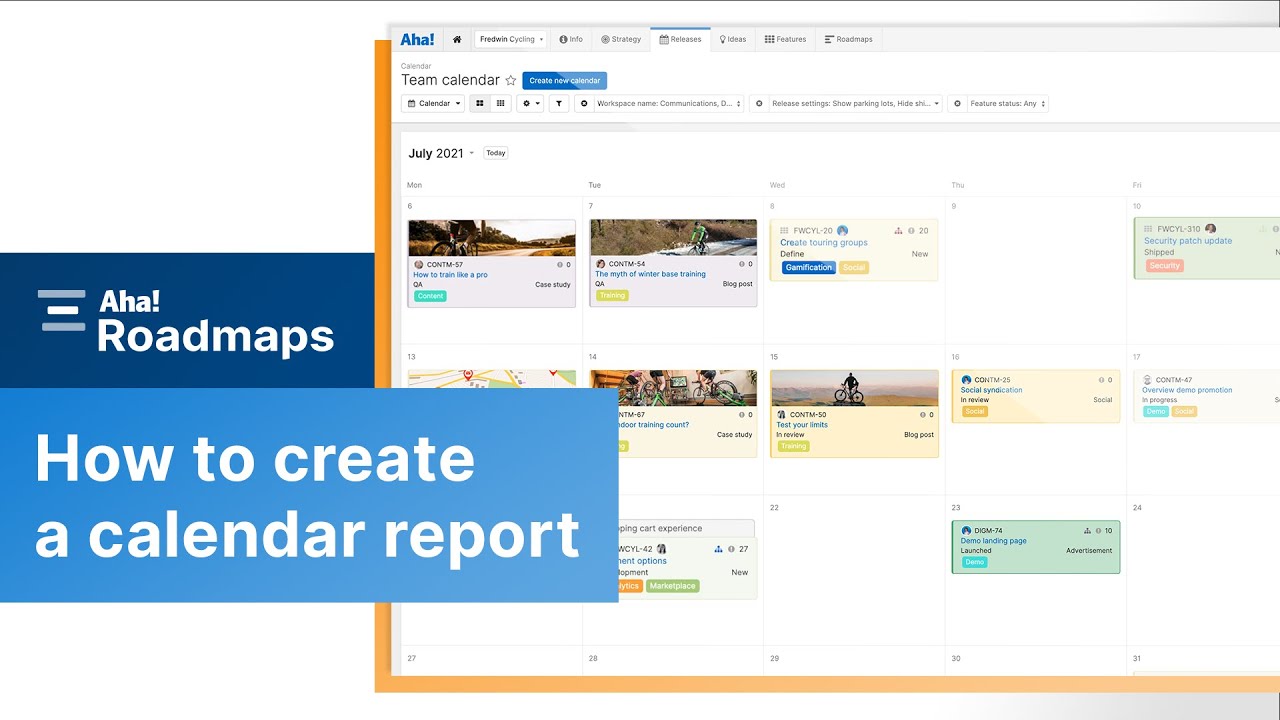 How to create a calendar report in Aha! Roadmaps
