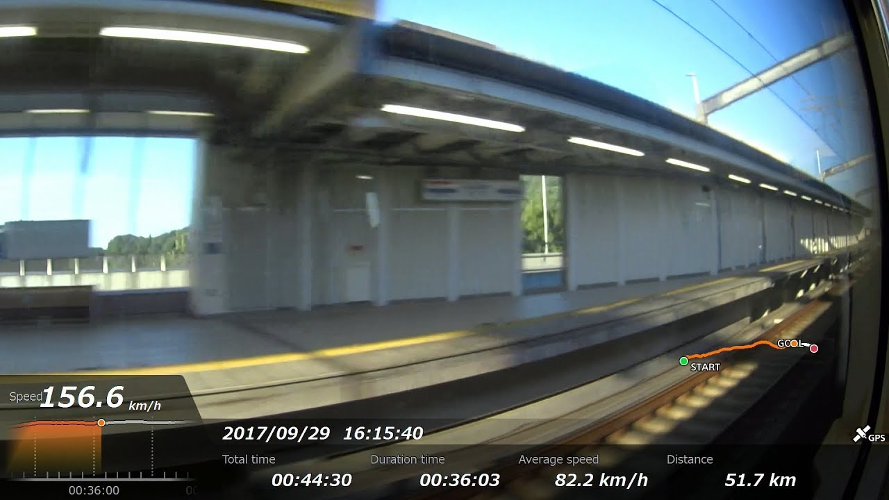 [60p/速度表示] スカイライナー車窓 京成上野→成田空港 / Scenery from a Skyliner train for Narita airport