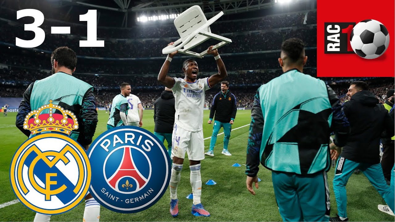 Real Madrid 3 PSG 1 UCL 21/22 en RAC1 - 