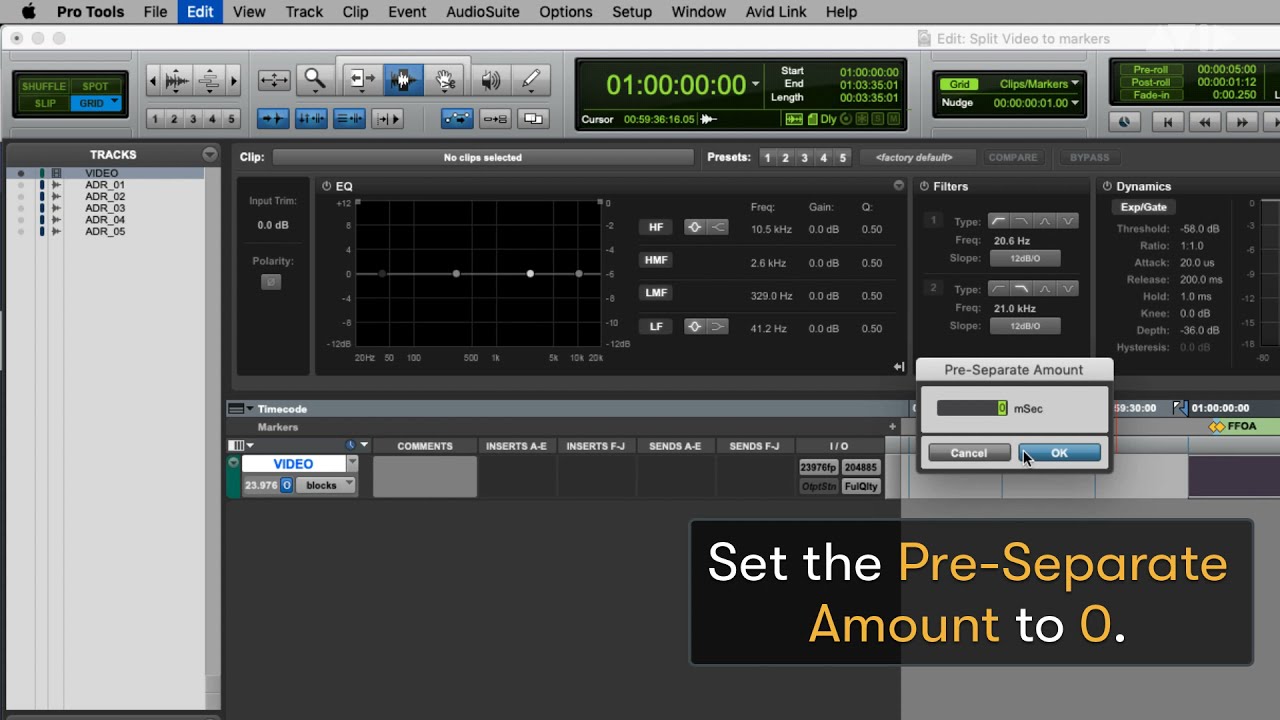 Pro Tools Tech Tips &mdash; Split Video to Markers