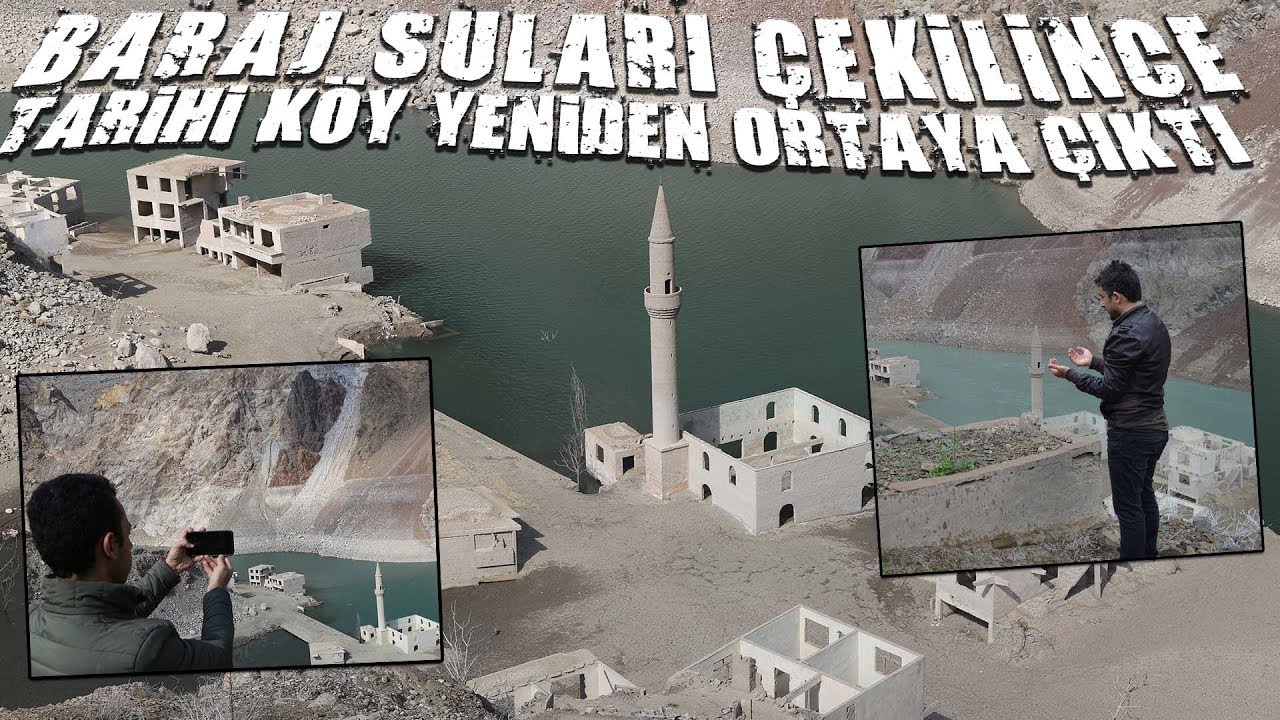 Artvin'de Baraj Suyu Çekilince Eski Yerleşim Yeri Gün Yüzüne Çıktı