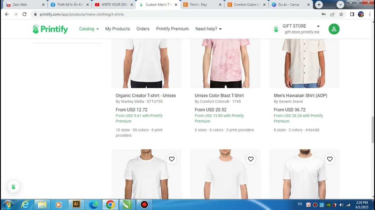 Kiếm Tiền Online Bằng Cách Bán Áo Thun Tự Thiết Kế Không cần vốn với Printify bằng mô hình POD
