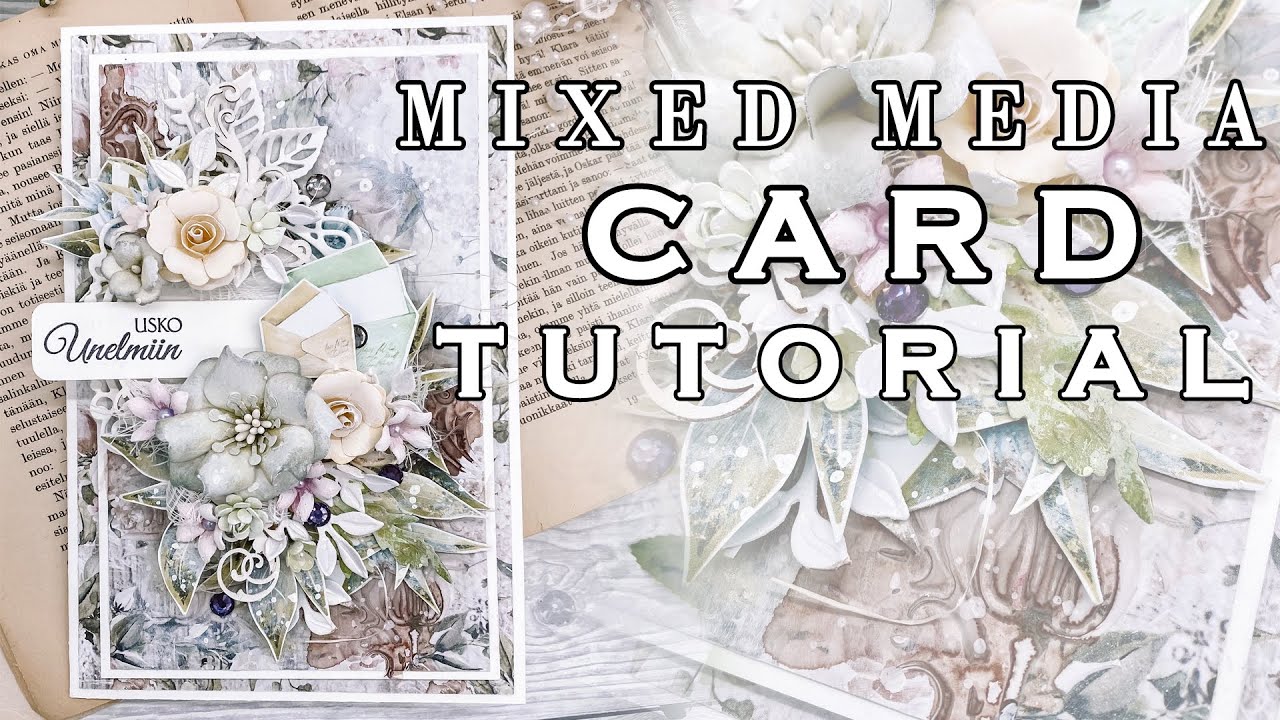 Mix media card tutorial | DIY birthday card in mixed media