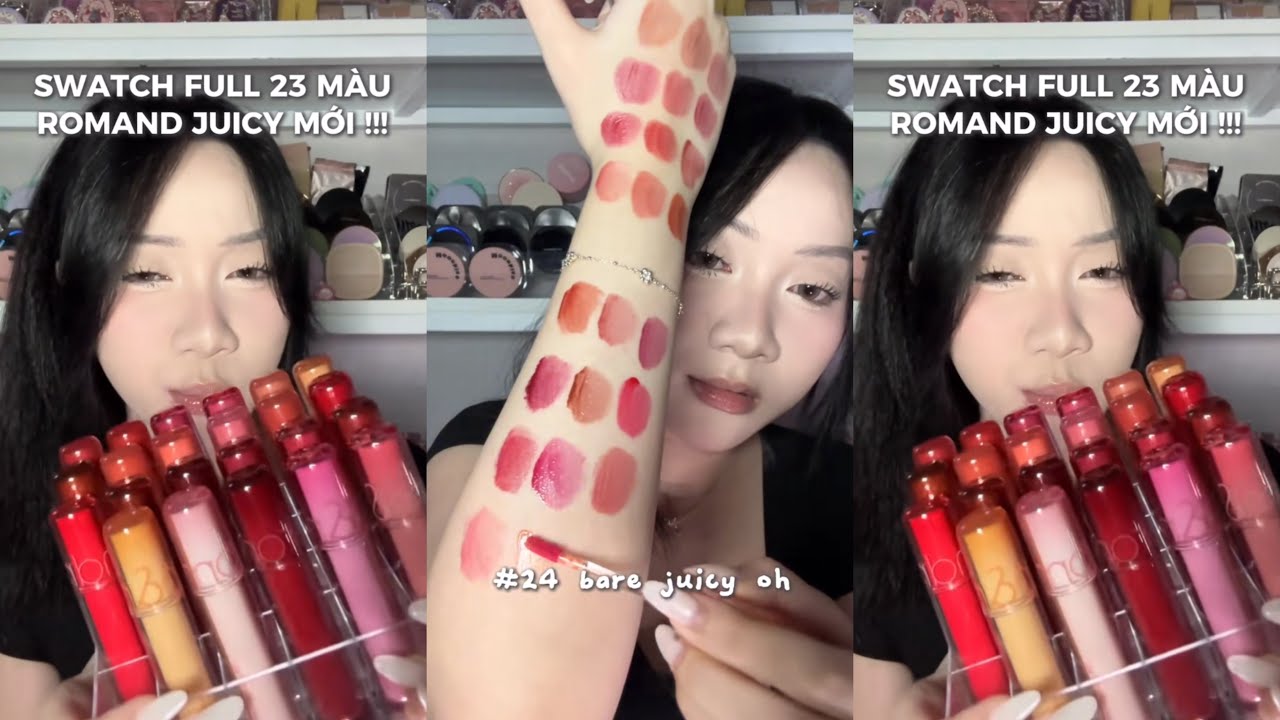 SWATCH FULL 23 MÀU ROMAND JUICY MỚI!!! with Xuân Nhi