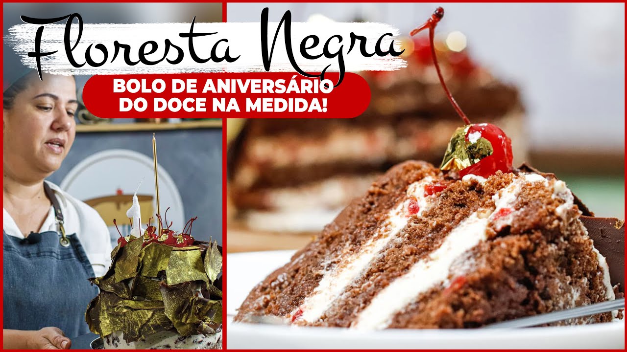 Bolo Floresta Negra - aniversário de 01 ano do Doce na Medida